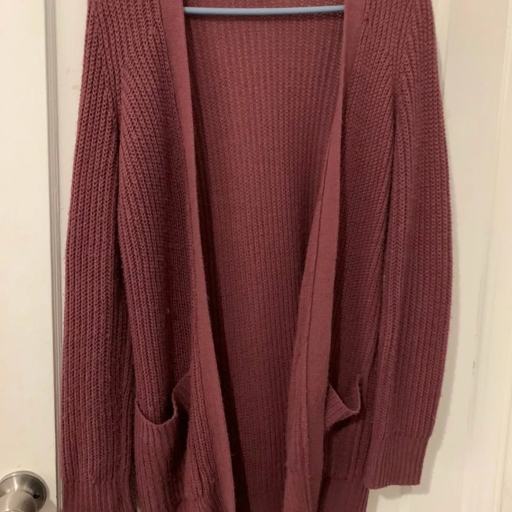 Mauve knitted cardigan